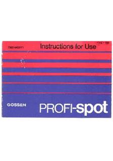 Gossen Profi- Six sbc manual. Camera Instructions.
